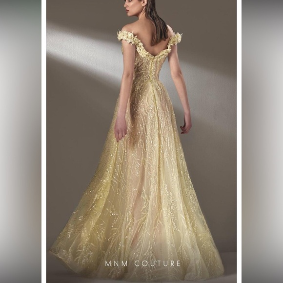 MNM Couture Sparkling Butter Yellow Dress - Picture 6 of 10